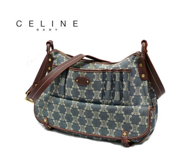 imgrc0065745733 Celine Macadam Pattern Denim Leather Shoulder Bag