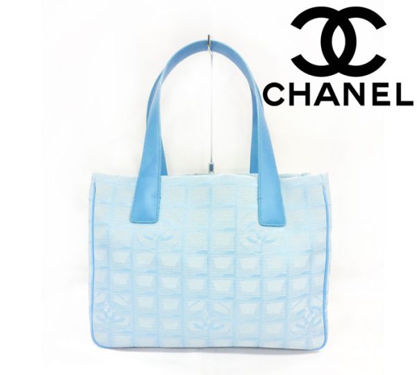 imgrc0066130777 Chanel New Travel Line PM Tote Bag Canvas Blue