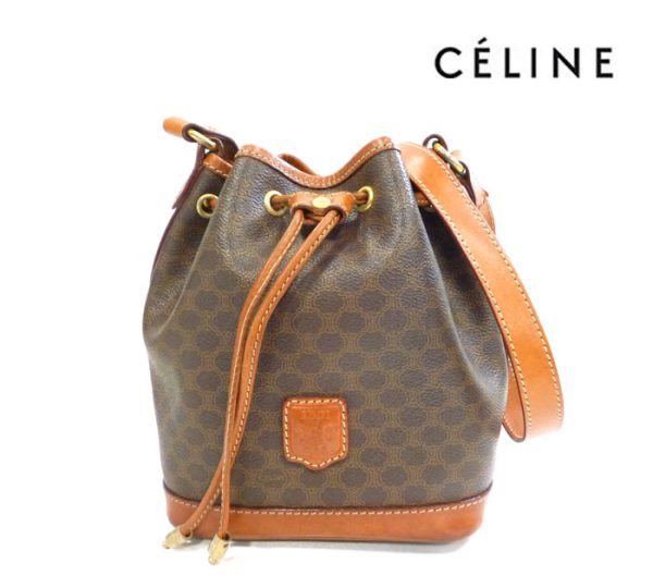 imgrc0066263873 Celine Shoulder Bag Drawstring Type PVC Brown Macadam Pattern