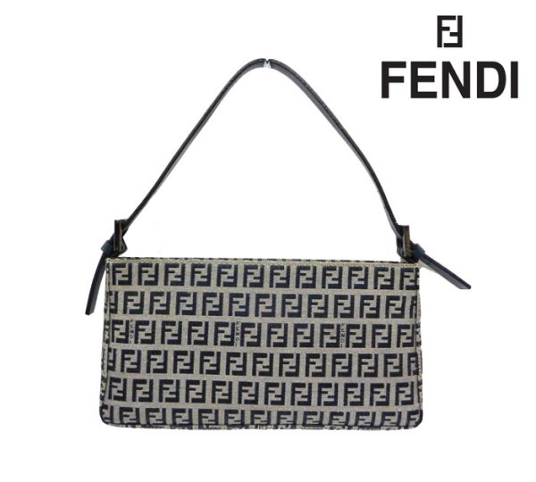 imgrc0067967536 Fendi Zucca Pattern One Shoulder Bag Gray Navy