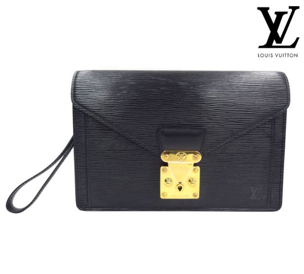 imgrc0068346579 Louis Vuitton Pochette Serie Dragonne Clutch Leather Black