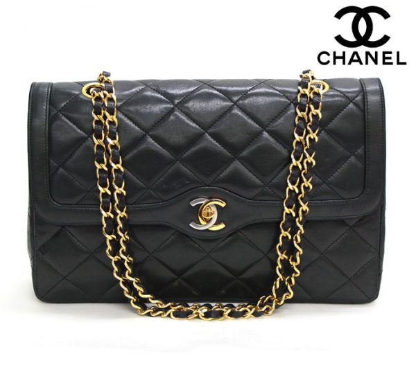 imgrc0068784805 Chanel Paris Main Store Limited Matelasse W Flap Lambskin Chain Shoulder Bag Black