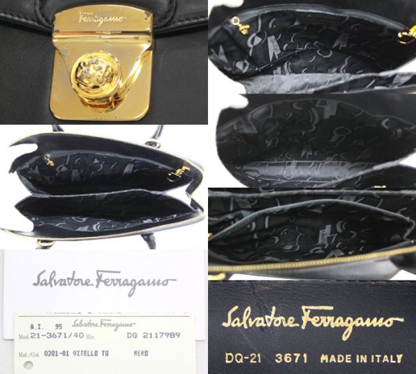 imgrc0068811707 Salvatore Ferragamo 2way Leather Handbag Black