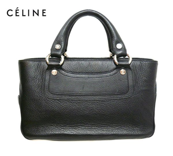 imgrc0068872261 Celine Boogie Bag Leather Handbag Tote Bag Black Silver