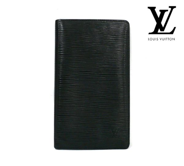 imgrc0069589414 Louis Vuitton Epi Holder Porte Chequier Credit Card Case Leather Black