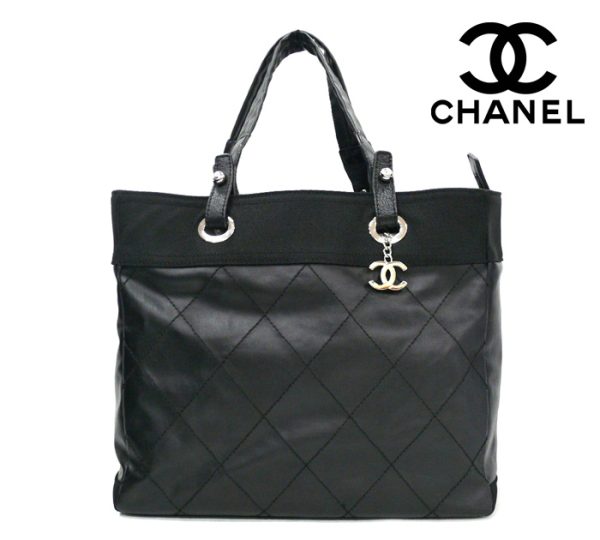 imgrc0070035937 Chanel Paris Biarritz MM Tote Bag Canvas Black