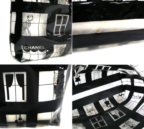 imgrc0070256234 Chanel Window Line Plastic Chain Tote Bag Clear Vinyl Black