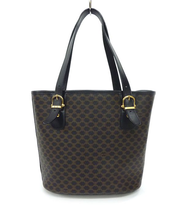 imgrc0070414696 Celine Macadam Pattern Bucket Tote Bag Black Brown