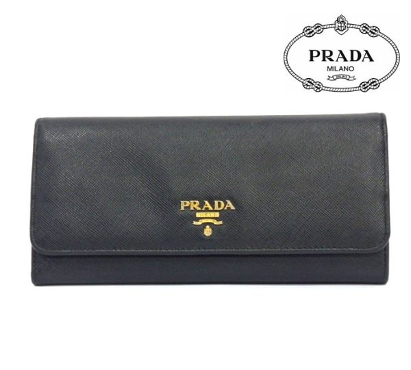 imgrc0070597301 Prada Bifold Long Wallet Saffiano Black