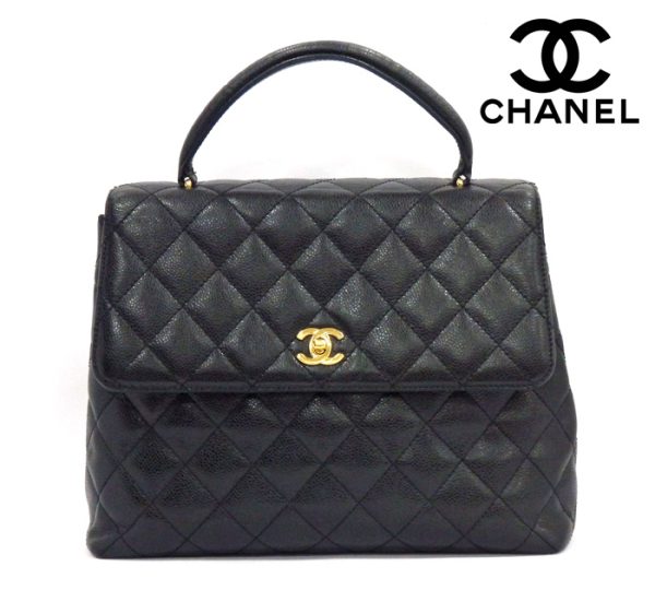 imgrc0070734914 Chanel Matelasse Handbag Caviar Skin Black Gold Hardware