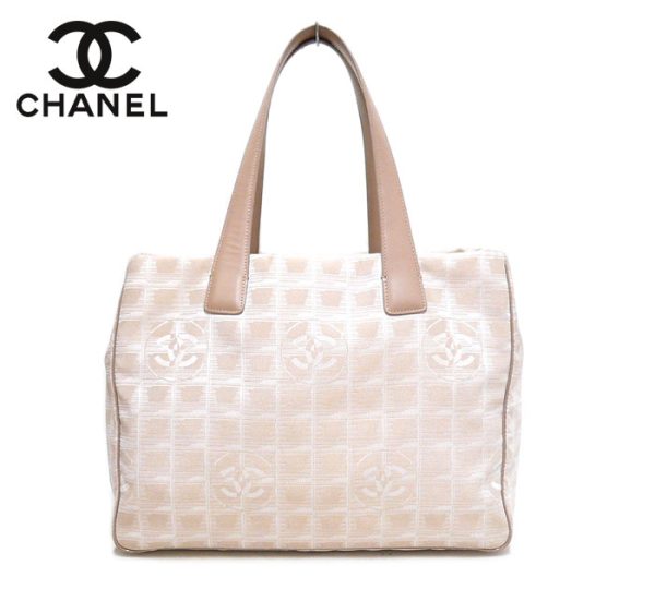 imgrc0071044880 Chanel New Travel Line Tote Bag MM Beige Nylon