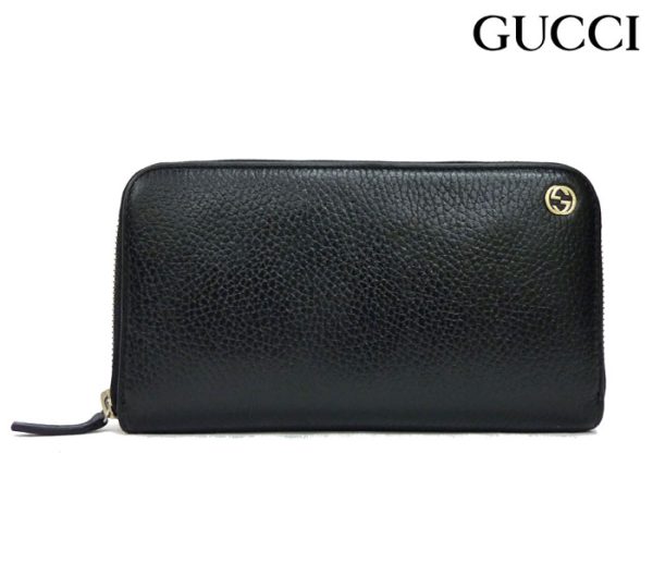 imgrc0071665698 Gucci Round Zipper Long Wallet Leather Black