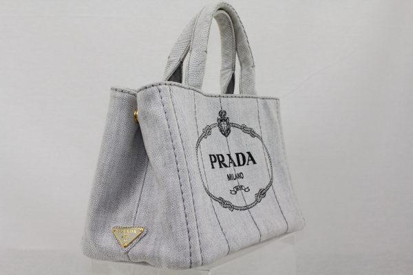 imgrc0071857630 Prada Canapa Bianco Light Gray Hand Shoulder Bag