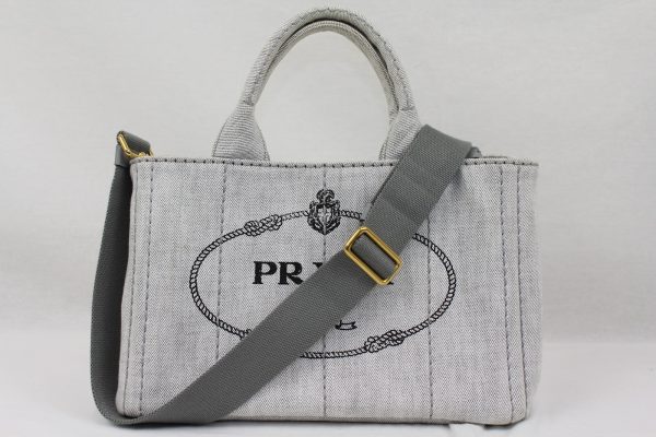 imgrc0071857655 Prada Canapa Bianco Light Gray Hand Shoulder Bag