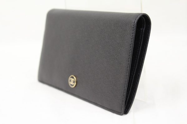 imgrc0071971108 Chanel Coco Button Wallet Black Calf Leather