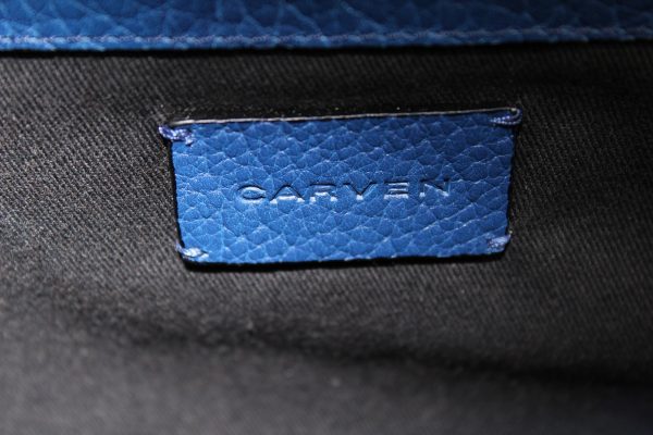 imgrc0072622532 Carven Clasp Chain Handbag Blue Silver Hardware