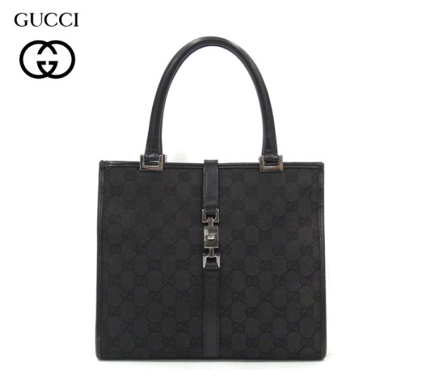 imgrc0072693718 Gucci Jackie GG Canvas Hand Tote Bag Black