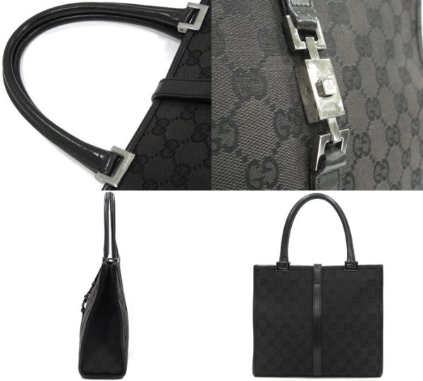 imgrc0072693719 Gucci Jackie GG Canvas Hand Tote Bag Black