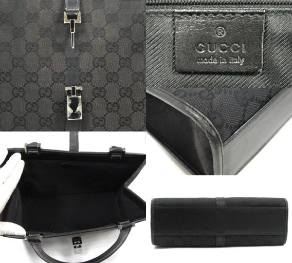 imgrc0072693720 Gucci Jackie GG Canvas Hand Tote Bag Black