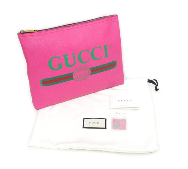 imgrc0072816217 Gucci Medium Size Portfolio Clutch Bag Leather Pink Gold