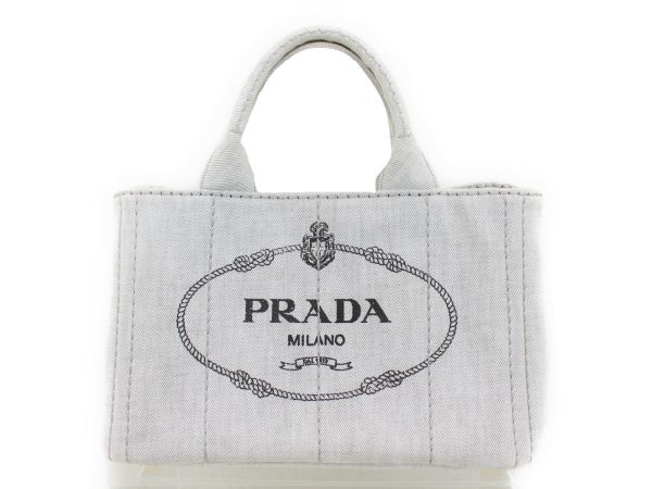 imgrc0073095930 Prada Canapa Bianco Light Gray Hand Shoulder Bag