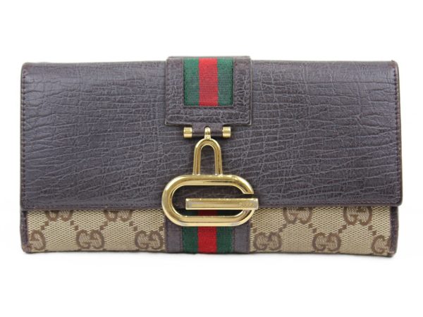 imgrc0073098228 Gucci Guccisima W Hook Long Wallet Brown Beige