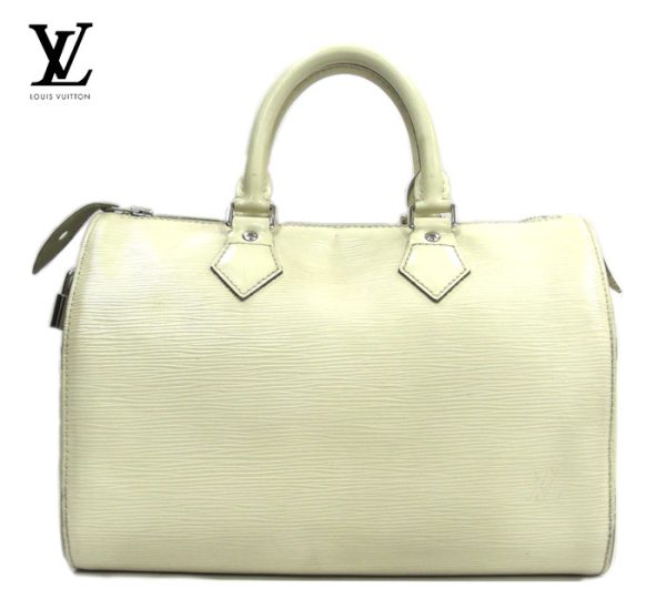 imgrc0073129448 Louis Vuitton Epi Speedy 25 Handbag Leather White