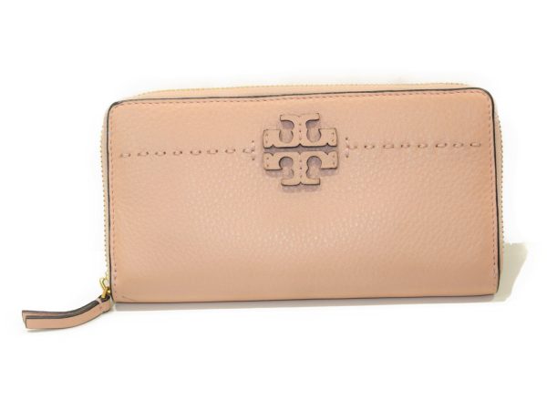 imgrc0073334092 Tory Burch Round Zipper Long Wallet Beige