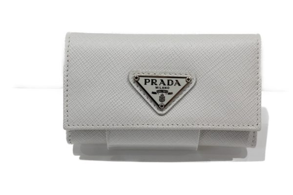 imgrc0073518627 Prada 6 Key Case Saffiano White