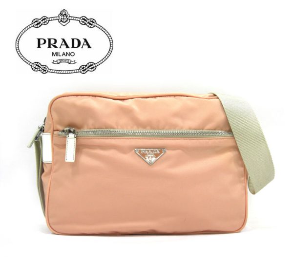 imgrc0073752476 Prada Shoulder Bag Crossbody Pink Nylon Leather