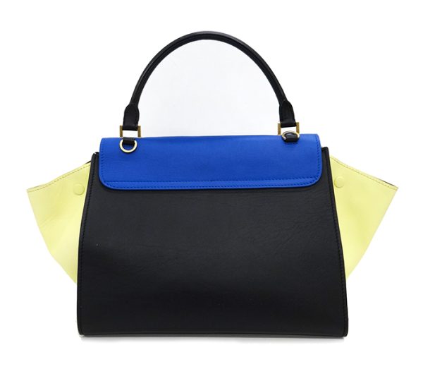 imgrc0074334606 Celine Trapeze 2WAY Leather Handbag Shoulder Bag Blue Yellow Black