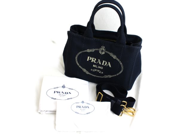 imgrc0075011377 Prada Canapa Navy Blue 2way Shoulder Bag