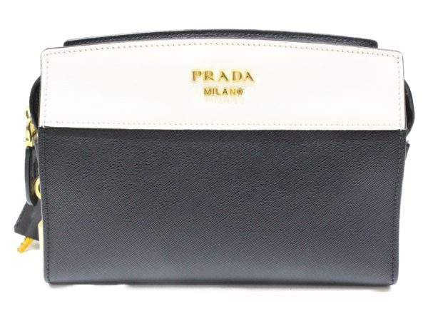 imgrc0075044111 Prada Esplanade Black White Handbag Calfskin