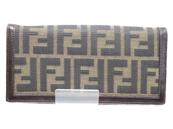 imgrc0075211034 Fendi Zucca Pattern Long Wallet Dark Brown