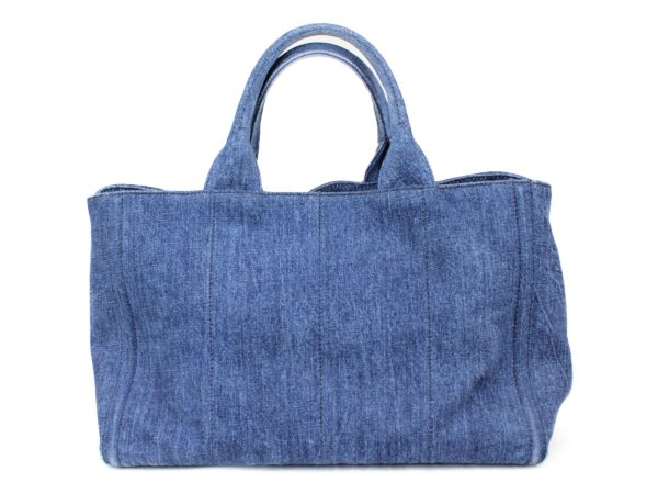 imgrc0075459928 Prada Kanapa Denim Fabric Tote Handbag