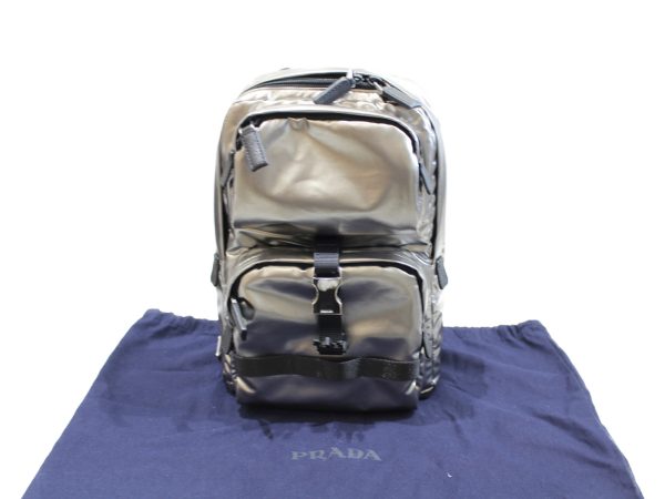 imgrc0075512569 Prada Backpack Silver Nylon