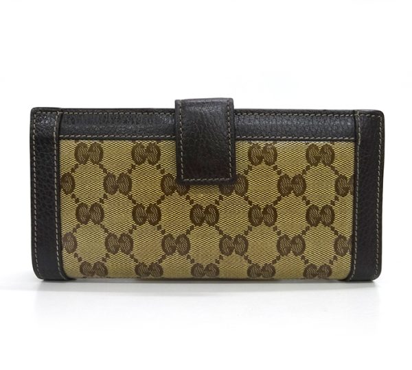 imgrc0075671383 Gucci GG Crystal Leather W Hook Long Wallet Brown