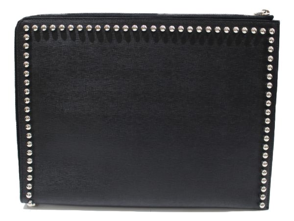 imgrc0075961355 Fendi Clutch Bag Carlito Studs Black Leather