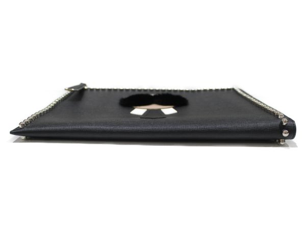 imgrc0075961356 Fendi Clutch Bag Carlito Studs Black Leather