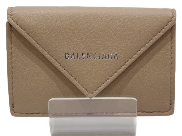 imgrc0075968359 Balenciaga Paper Mini Fold Wallet Beige