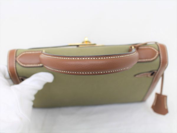 imgrc0076250749 Hermes Kelly 28 Leather Handbag Brown Moss Green