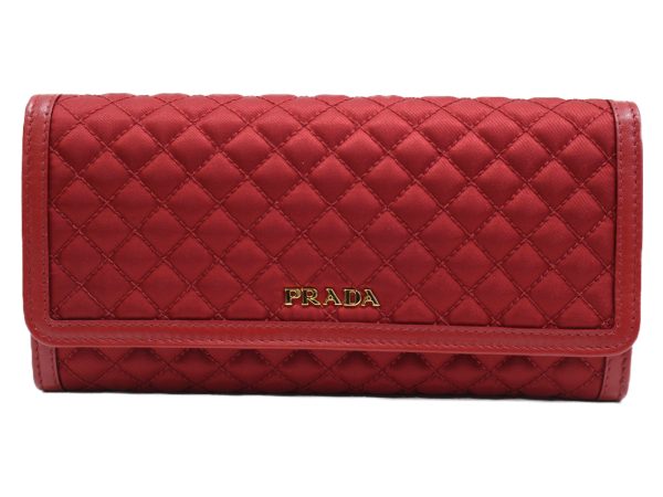 imgrc0076352044 Prada Quilted Long Wallet Red