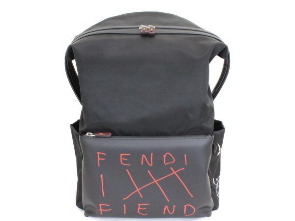 imgrc0076374135 Fendi Bagpack Nylon Leather Rucksack Red Black