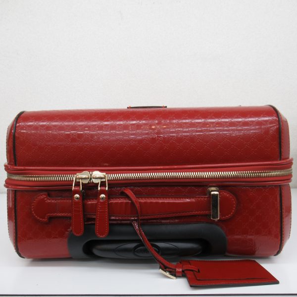 imgrc0076392904 GUCCI Carry Bag Micro Guccisima Suitcase Travel Enamel Red