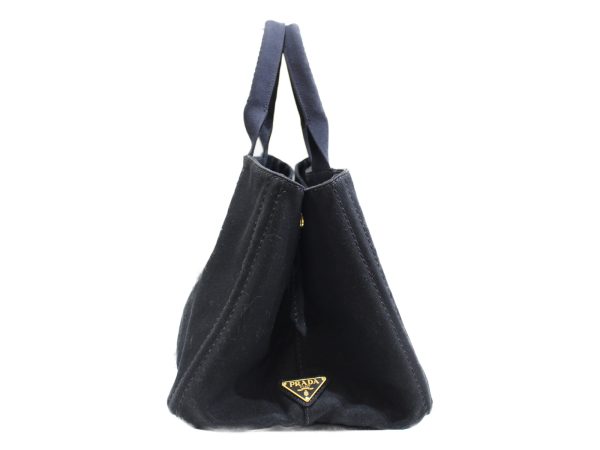 imgrc0076602962 Prada Canapa Handbag Canvas Black Ladies