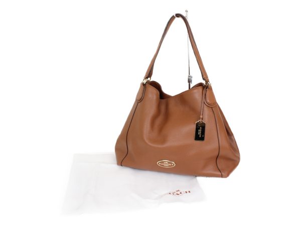 imgrc0076646753 Coach Edie Brown Leather Handbag Gold Hardware