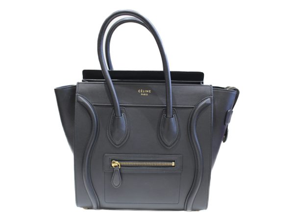 imgrc0076656909 Celine Luggage Micro Shopper Handbag Leather Black