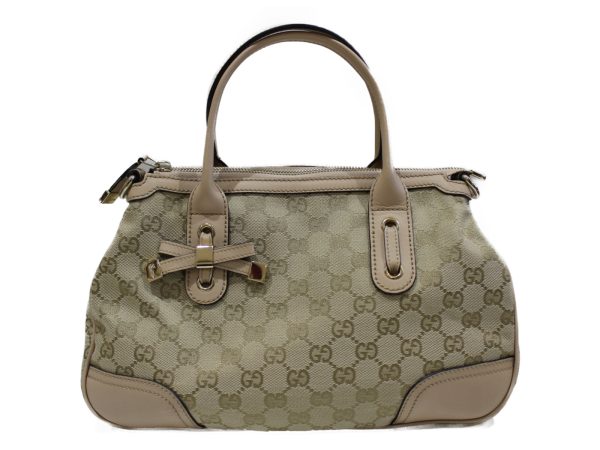 imgrc0076661955 Gucci 2way Shoulder Handbag Canvas Beige