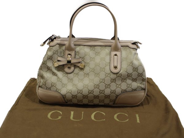 imgrc0076661965 Gucci 2way Shoulder Handbag Canvas Beige