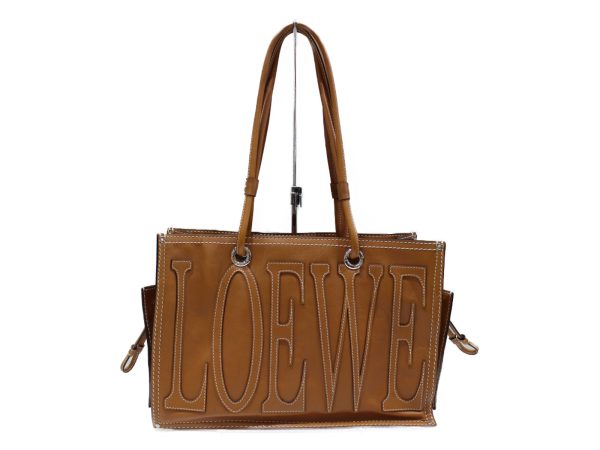 imgrc0076667854 Loewe Shopper Tote Bag Leather Brown